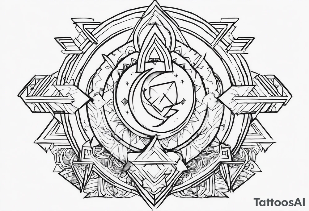 God under an up arrow tattoo idea