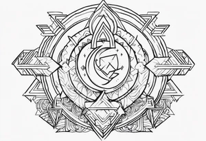 God under an up arrow tattoo idea