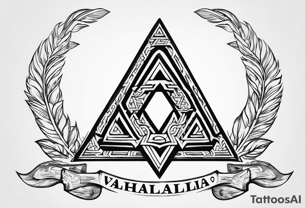 Valhalla sword 
shield axe Valknut must tattoo idea