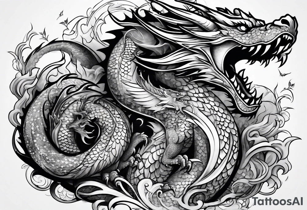 roaring dragons tattoo idea