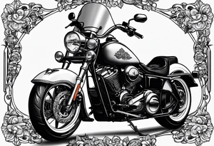 Frau auf einen Motorrad tattoo idea