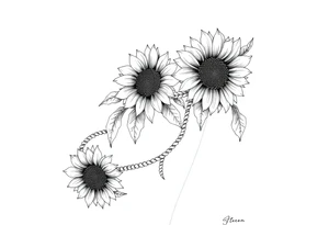 Rope chain, sunflowers, tattoo idea