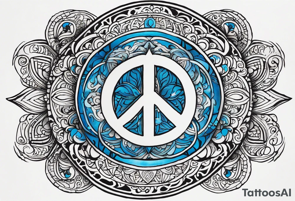 a tattoo whose main theme is balance but also resembles new begining, strong willpower, peace and loyalty. This should be for the front part of the shoulder. maybe add the ying-yang symbol somewhere in the tattoo. Tattoo should have an equal amount of blue and red along with the overall tattoo being black tattoo idea