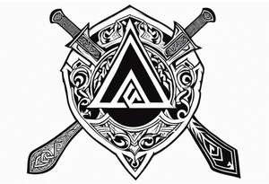 Valhalla fire
Sword shield valknut  axe tattoo idea