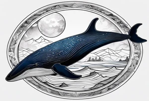 Blue whale and the moon tattoo idea