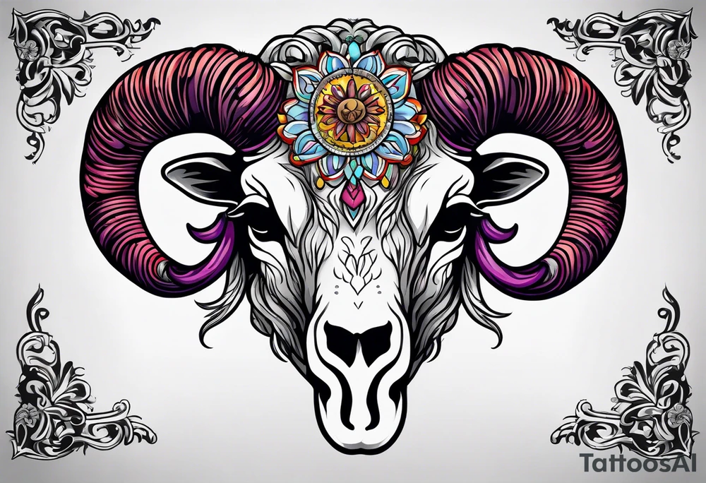 Sheep skull tattoo idea