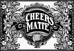 Cheers Mate text, armband +Cancer Ribbon tattoo idea