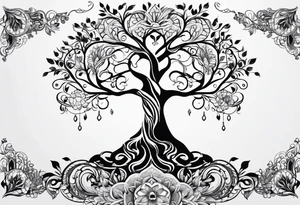 Tree of life, infinity, chakras tattoo idea