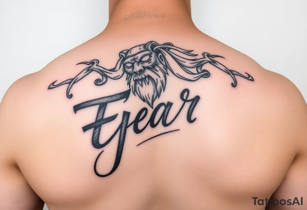 Fear god in cursive tattoo idea