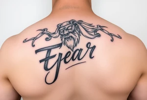 Fear god in cursive tattoo idea