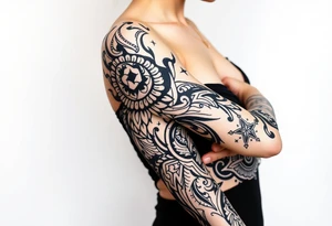 bold line dark witchstyle tattoo idea