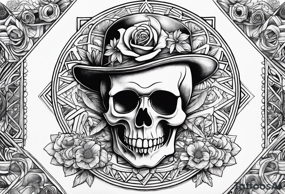 Organic Geometric Grateful Dead band tattoo idea