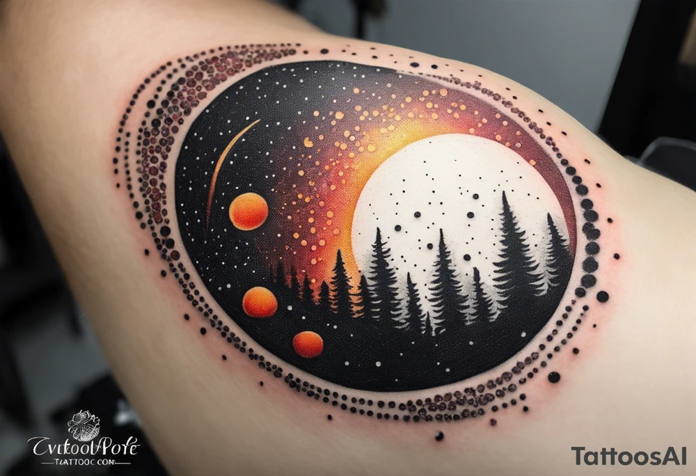Music on fire tattoo idea