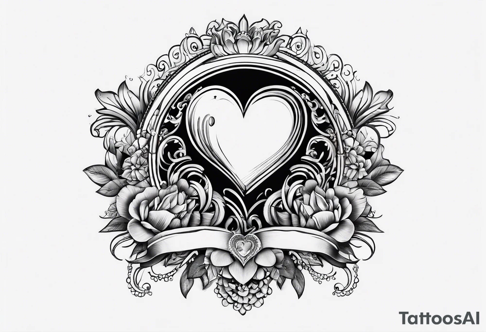 corazon con mar y sol tattoo idea