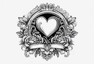 corazon con mar y sol tattoo idea