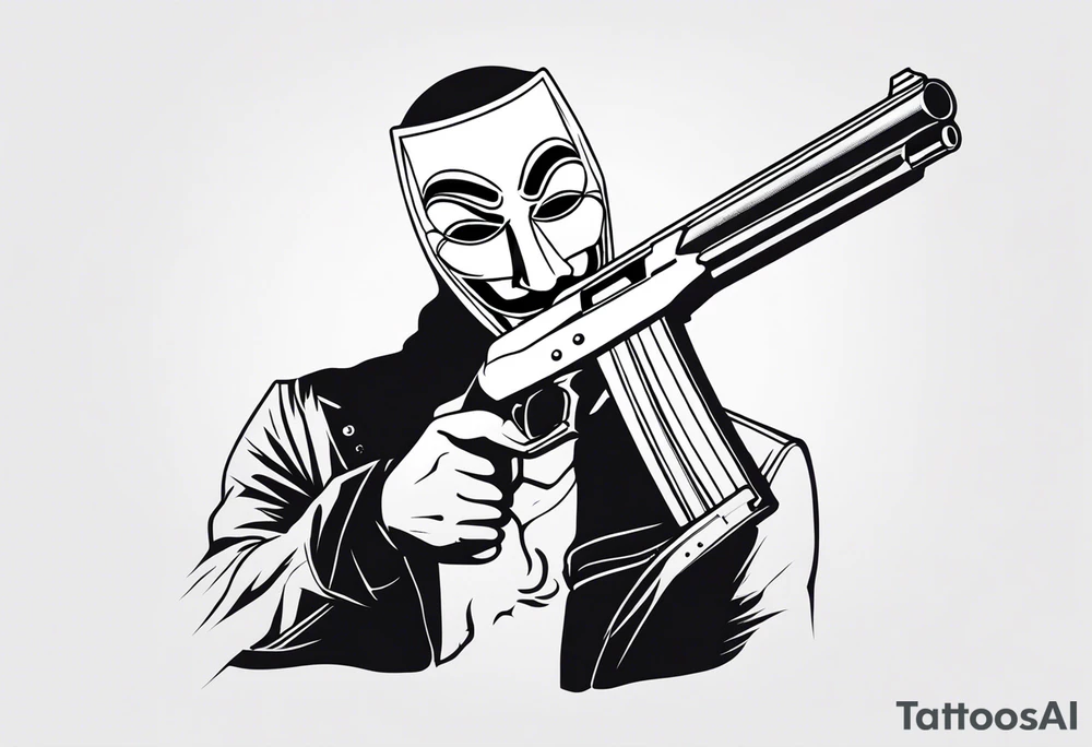 Anonymous with shotgun tattoo idea