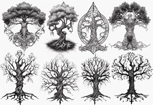Gothic tree tattoo idea