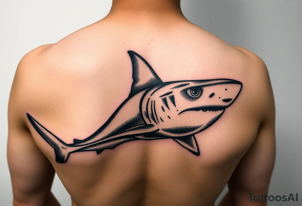 realistic hammerhead shark tattoo idea