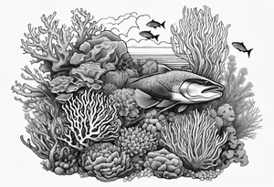 coral reef tattoo idea