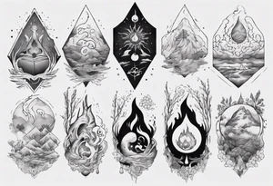 The four elements tattoo idea