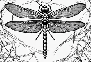 barbed wire dragonfly tattoo idea