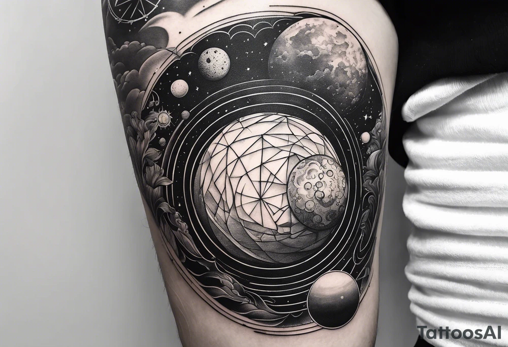 solar system vertical tattoo idea
