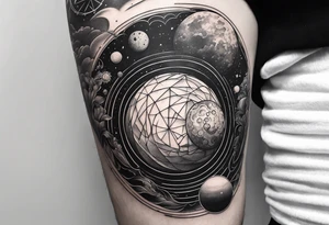 solar system vertical tattoo idea