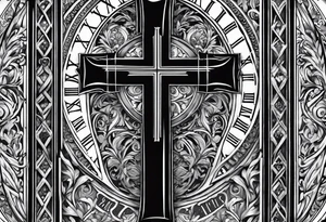 The Roman numerals 1971,1972,2002 with a cross tattoo idea