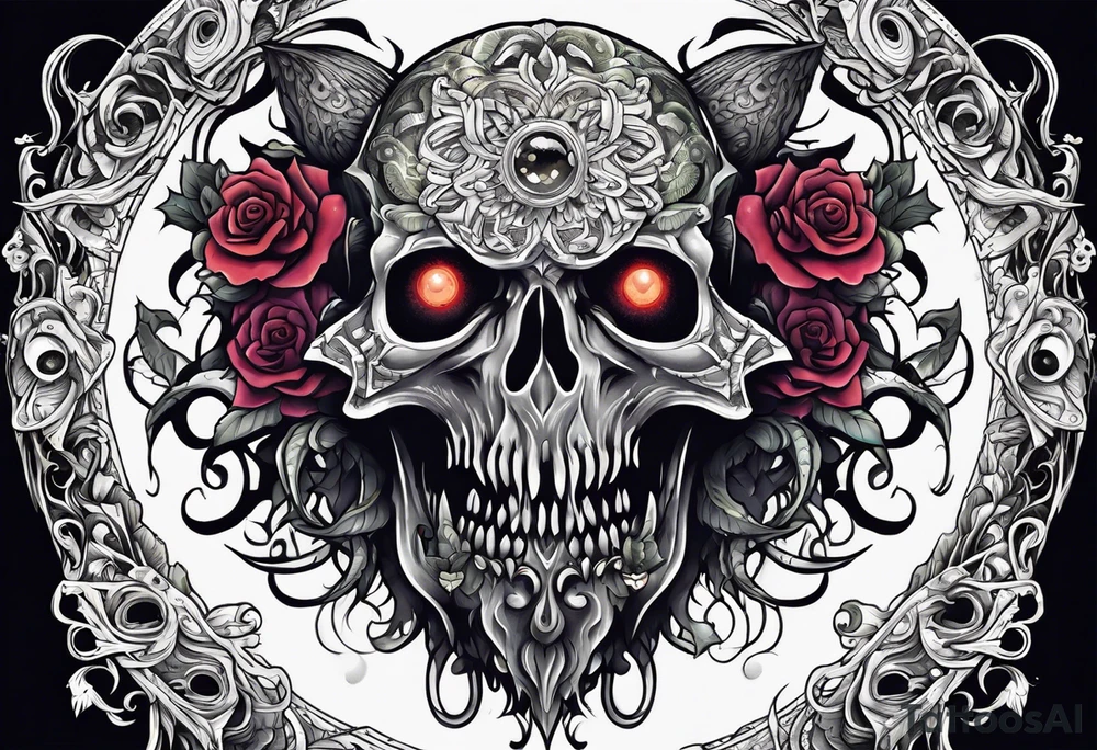 Beautiful Eldridge horror creature, astrology thigh tattoo tattoo idea
