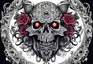 Beautiful Eldridge horror creature, astrology thigh tattoo tattoo idea