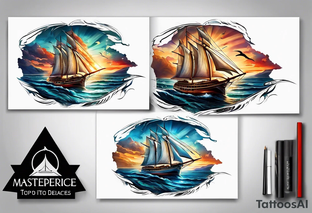 Sail boat tattoo idea