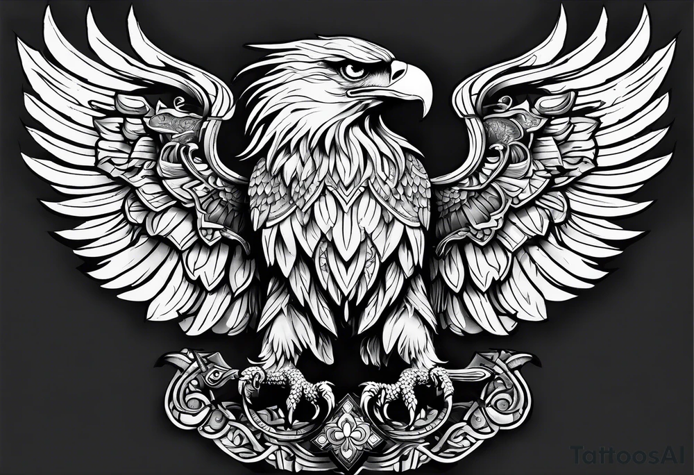 Byzantine eagle with background tattoo idea