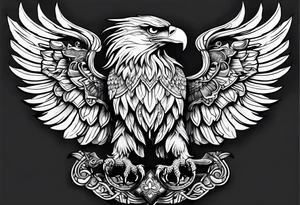 Byzantine eagle with background tattoo idea