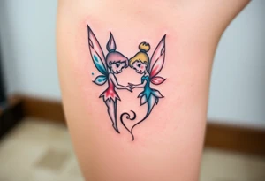 Walt Disney  winter tinker bell and summer tinker bell  in the form of a ying yang tattoo idea
