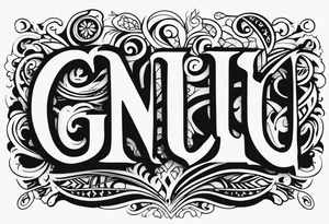 Letters "GNBLU" tattoo idea