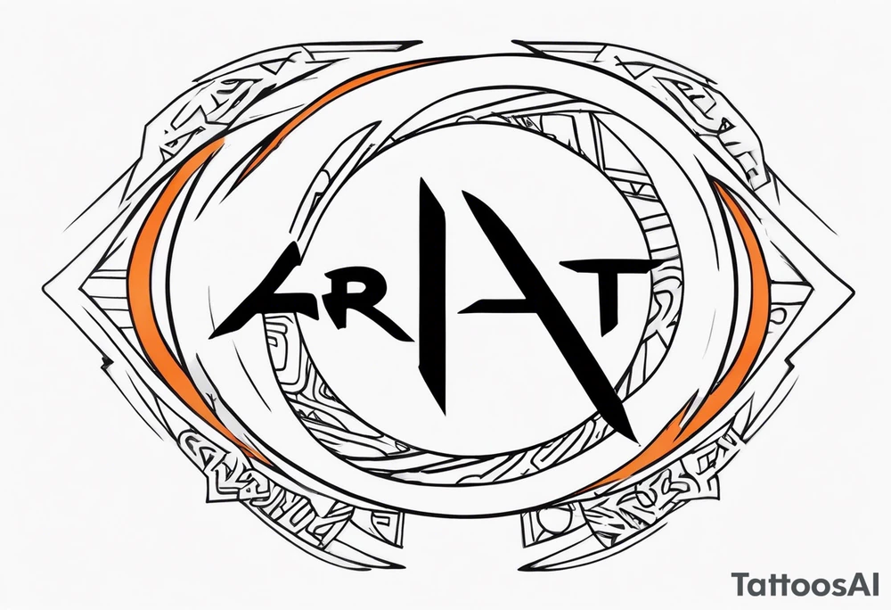 A naruto headband with the letters AR in the middle tattoo idea