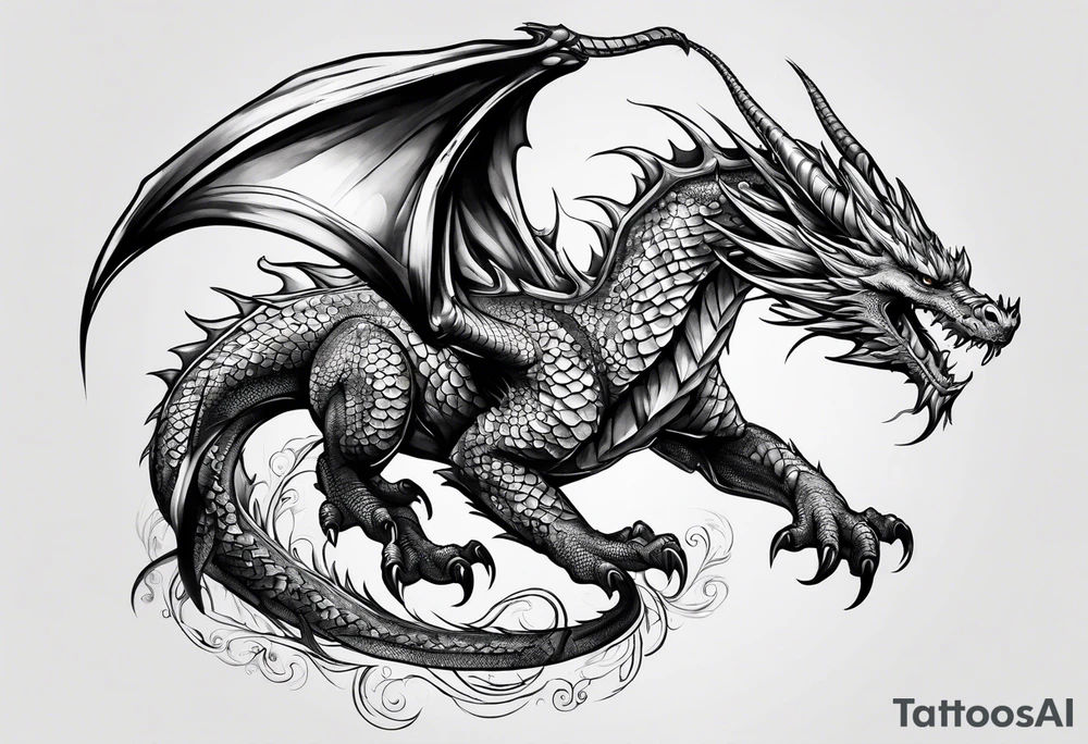 Dragon full body tattoo idea