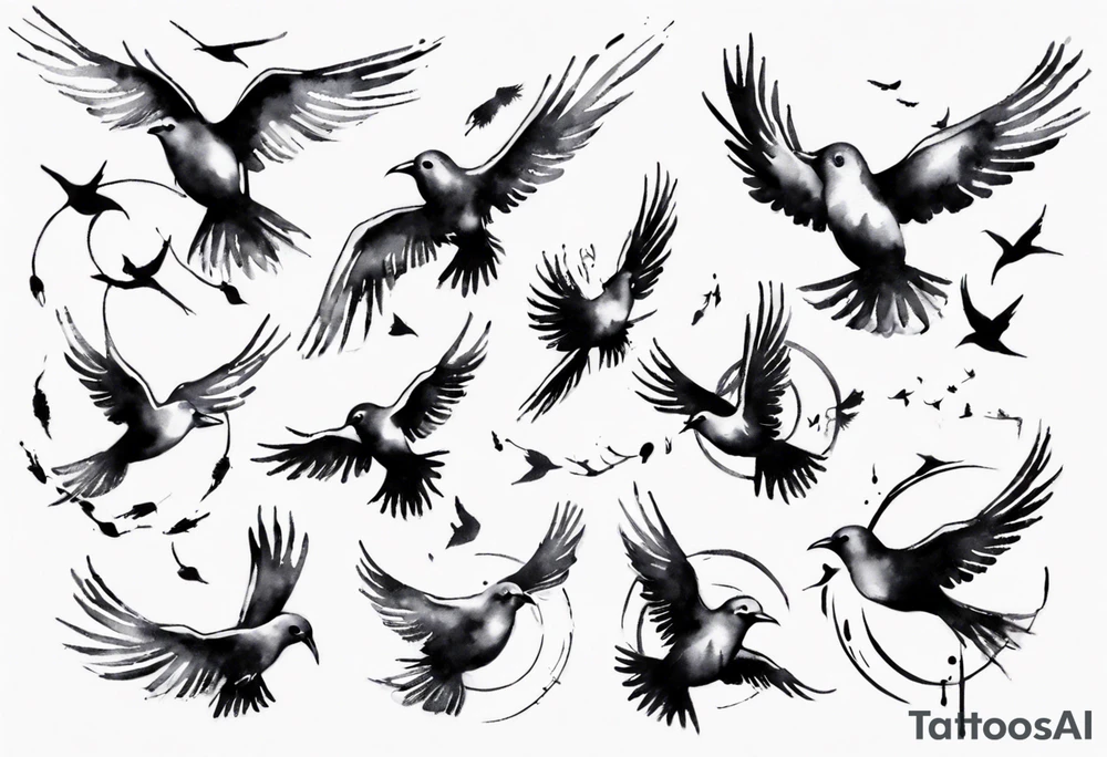 tattoo with birds flying free tattoo idea