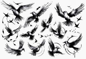 tattoo with birds flying free tattoo idea
