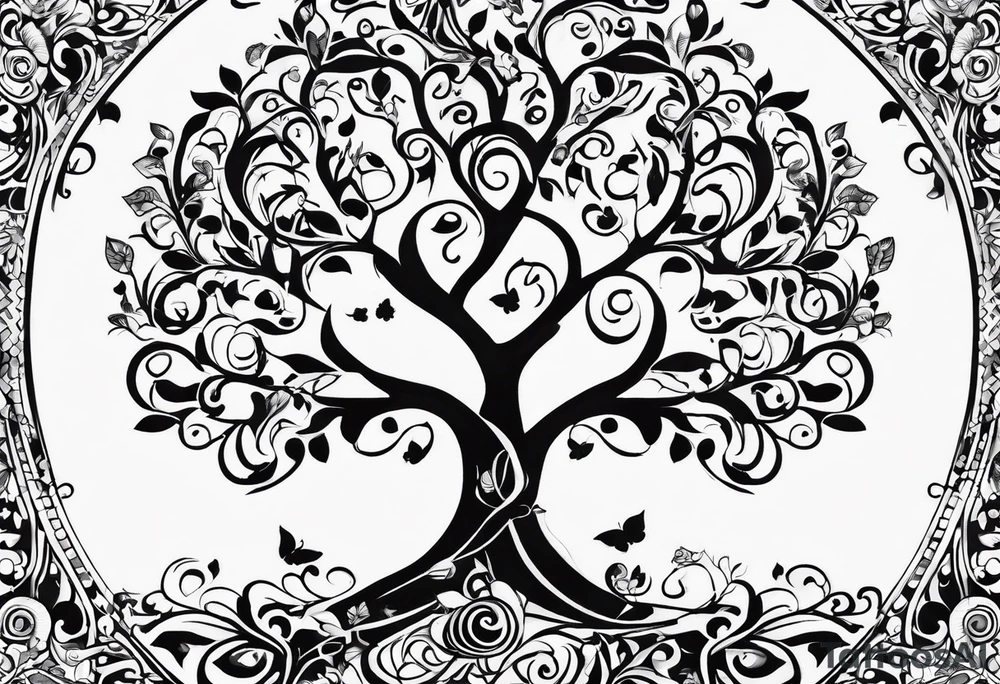 tree of life with kids birthdays involved 10/13/10, 5/29/13, 8/5/15 tattoo idea
