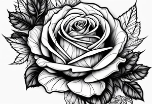 A rose tattoo with skeleton bone fingers tattoo idea