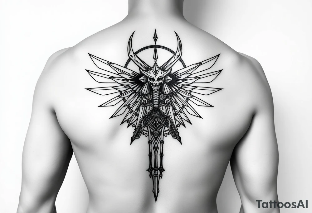 "Anubis in ufo 

Style: sacral geometry blackwork. Thigh/calf placement." tattoo idea