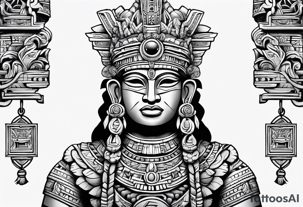 Mayan sculpture tattoo idea