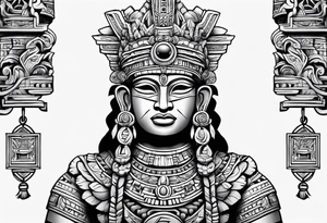 Mayan sculpture tattoo idea