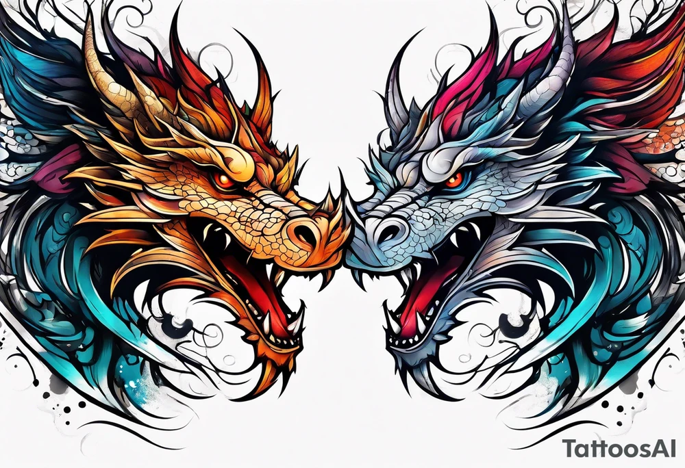 roaring dragons tattoo idea