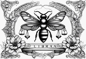 libra with bee tattoo idea