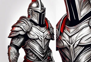 Spartan warrior shoulders and up tattoo idea