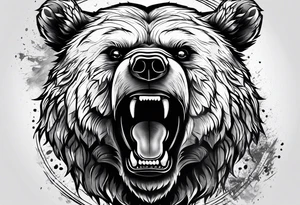angry bear tattoo idea