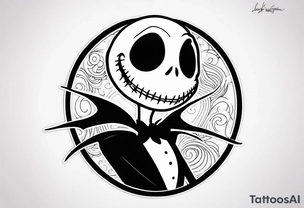 jack skellington minimalist tattoo tattoo idea