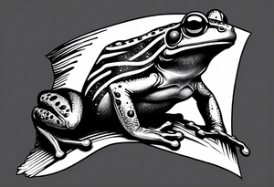Frog holding pride flag tattoo idea